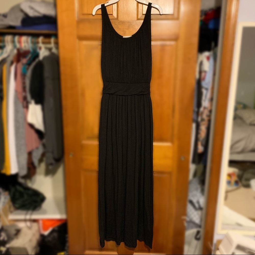 FRANCESCAS Black Maxi Dress long tank top dress floor length flowy loose scoop